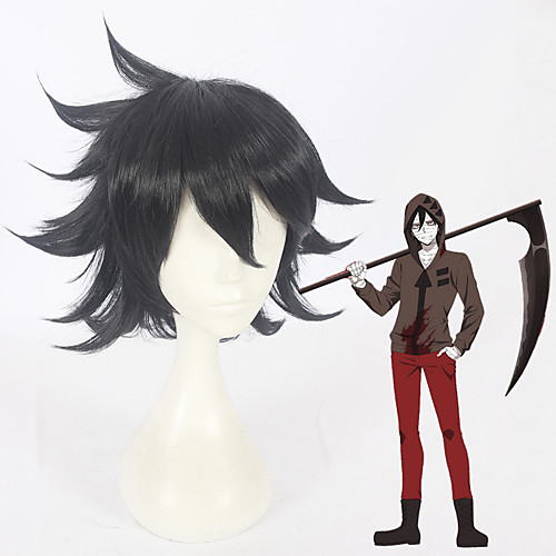 

Angels of Death Zack Cosplay Cosplay Wigs All 12 inch Heat Resistant Fiber Black Anime