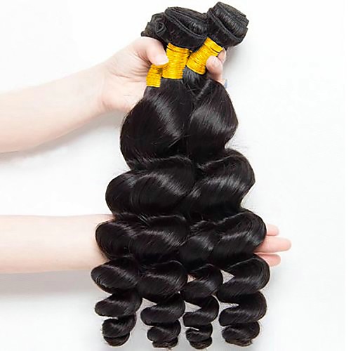 

4 Bundles Eurasian Hair Loose Wave Human Hair Unprocessed Human Hair 200 g Extension Bundle Hair One Pack Solution 8-28 inch Natural Natural Color Human Hair Weaves Silky Smooth Lovely Human Hair