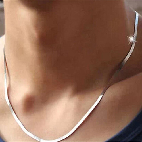 

Men's Necklace Single Strand Simple European Fashion Alloy Silver 45 cm Necklace Jewelry 1pc For Wedding Causal Masquerade Engagement Party Prom
