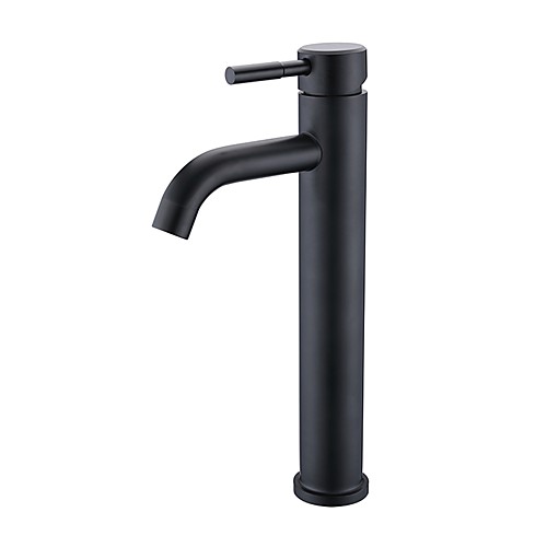 

Simple Style Widespread Black Bathroom Sink Faucet - Centerset Single Handle One HoleBath Taps