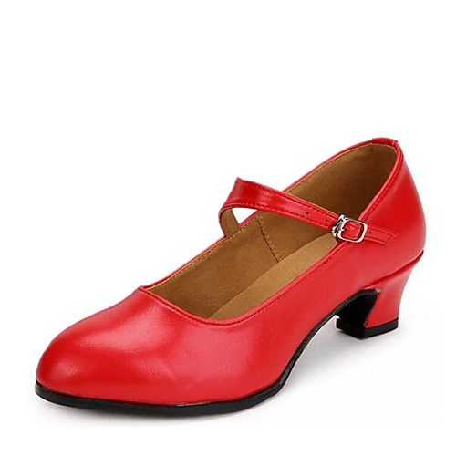 

Women's Modern Shoes Heel Cuban Heel Black Red Gold Ankle Strap