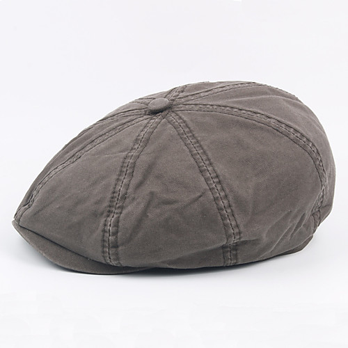 

Men's Beret Hat Cotton Polyester Work Vintage - Solid Colored Fall Winter Black Army Green Khaki