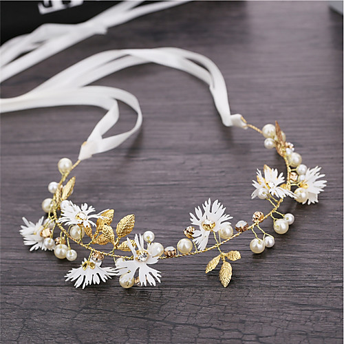 

Women's Headbands For Party Ceremony Criss Cross Crystal Fabric Alloy White