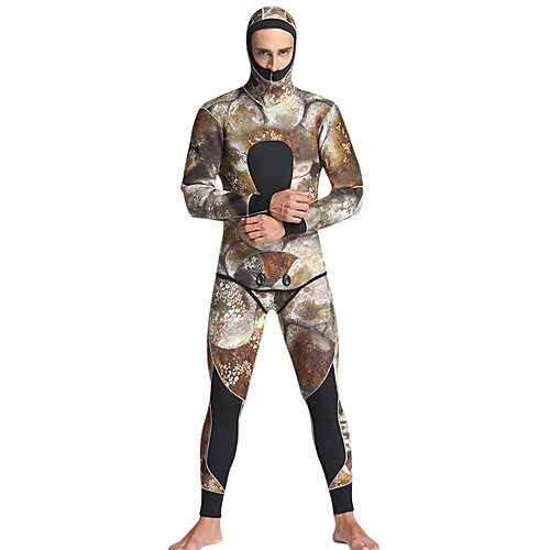 

MYLEDI Men's Full Wetsuit 5mm SCR Neoprene Diving Suit Thermal / Warm Waterproof Long Sleeve 2-Piece Back Zip - Swimming Diving Surfing Camo / Camouflage Spring Summer Fall / Winter / High Elasticity