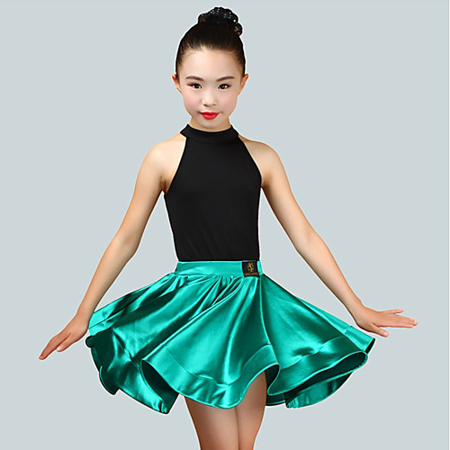 

Latin Dance Skirts Ruching Girls' Performance Sleeveless Natural Spandex