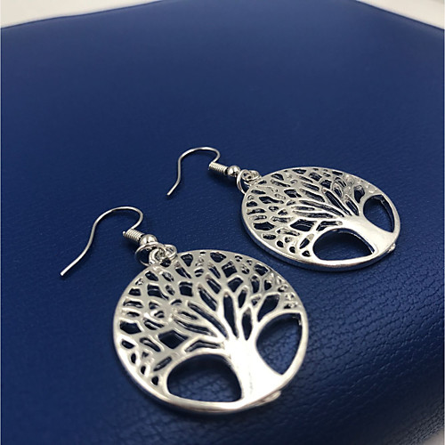 

Women's Drop Earrings Long Tree of Life life Tree Ladies Simple Trendy Earrings Jewelry Silver For Daily Street 1 Pair