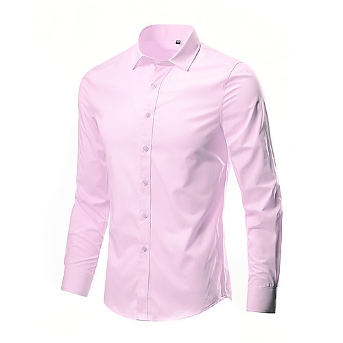 

Men's Shirt Solid Colored Plus Size Long Sleeve Wedding Tops Cotton Basic White Black Blue