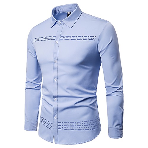 

Men's Solid Colored Cut Out Shirt Business Basic Daily Work Weekend White / Black / Red / Navy Blue / Gray / Light Blue / Long Sleeve