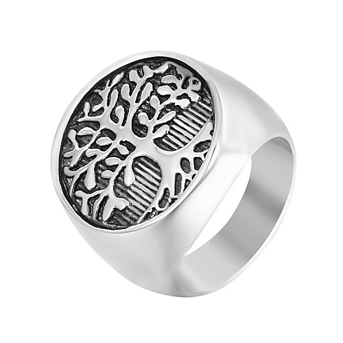 

Men's Band Ring Signet Ring 1pc Silver Stainless Steel Punk Trendy Hip-Hop Daily Street Jewelry Sculpture Cool