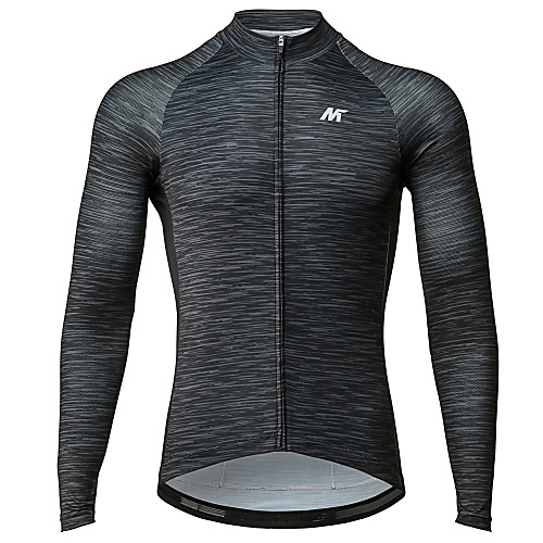 

Mysenlan Men's Long Sleeve Cycling Jersey Winter Fleece Dark Gray Bike Jersey Mountain Bike MTB Road Bike Cycling Sports Clothing Apparel / Micro-elastic / Expert / Expert / Breathable Armpits