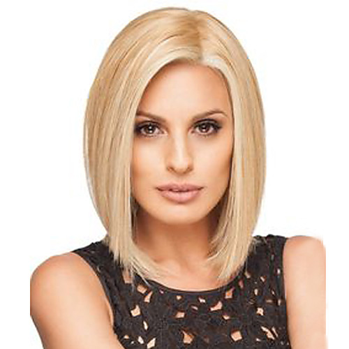 

Synthetic Wig Straight Bob Side Part Wig Medium Length Blonde Synthetic Hair 12 inch Women's African American Wig Blonde