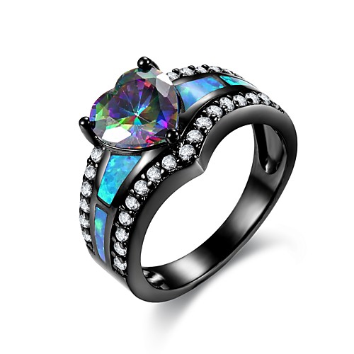 

Women Statement Ring Opal Hollow Black Copper Gold Plated Ladies Country Lolita Cowboy 1pc 6 7 8 9 / Women's / Cubic Zirconia / Promise Ring