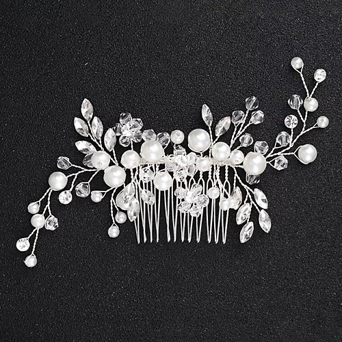 

Alloy Hair Clip with Flower Comb 1pc Wedding / Special Occasion Headpiece