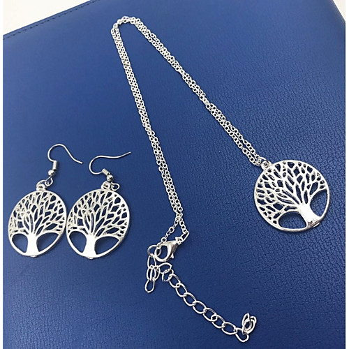 

Women's Necklace Lasso Tree of Life life Tree Ladies Simple Fashion Earrings Jewelry Silver For Daily Festival