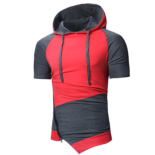 

Men's T shirt Color Block Plus Size Patchwork Long Sleeve Daily Tops Basic Streetwear Blue Red Green