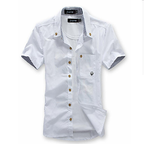 

Men's Shirt Solid Colored Plus Size Basic Short Sleeve Daily Tops Wine White Black