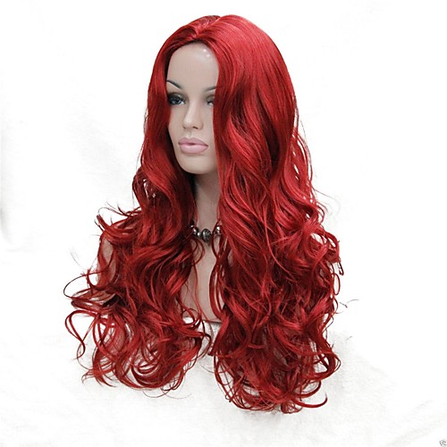 

Synthetic Wig Curly Middle Part Wig Long Red Synthetic Hair Women's Synthetic Red StrongBeauty
