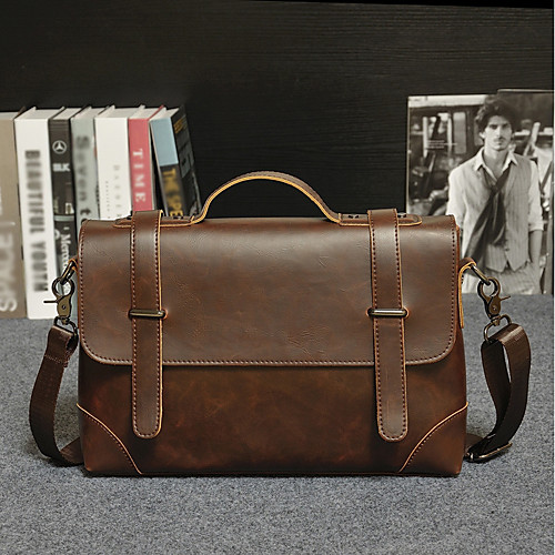 

Men's Zipper PU Briefcase Black / Coffee / Fall & Winter