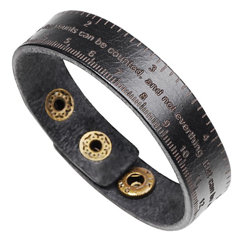 

Men's Bracelet Bangles Leather Bracelet Bracelet Single Strand Handwriting Bracelet Letter Classic Fashion Leather Bracelet Jewelry Black / Coffee / Brown For Formal Work