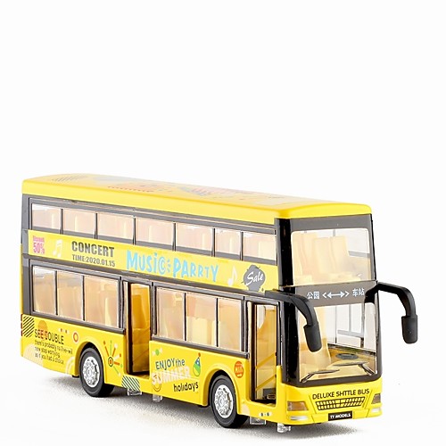 

1:32 Toy Car Double-decker Bus Bus Metal Alloy Mini Car Vehicles Toys for Party Favor or Kids Birthday Gift 1 pcs