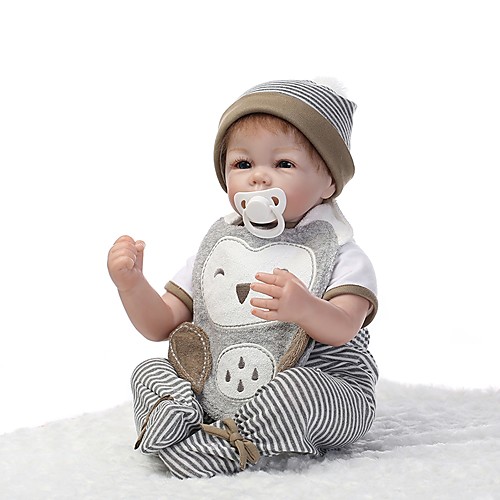 

NPKCOLLECTION 22 inch NPK DOLL Reborn Doll Baby Boy Reborn Baby Doll lifelike Gift Cute Child Safe Parent-Child Interaction Silicone Cloth 3/4 Silicone Limbs and Cotton Filled Body with Clothes and