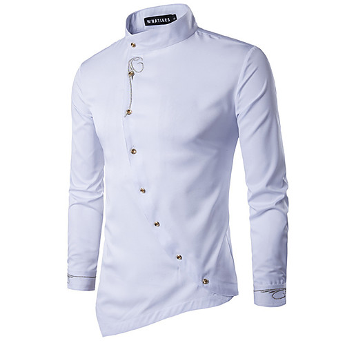 

Men's Solid Colored Shirt - Cotton Daily White / Black / Gray / Long Sleeve