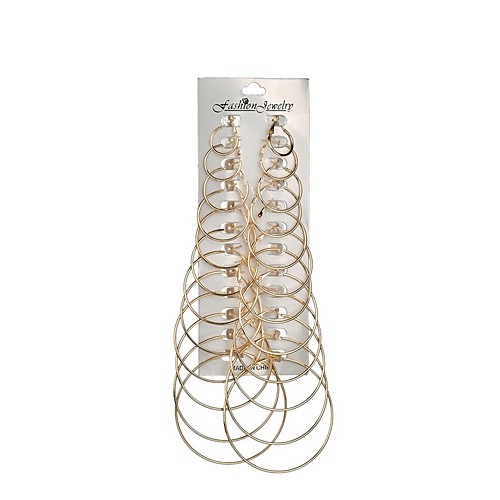 

Women's Stud Earrings Hoop Earrings Long 3D Ladies Trendy Hyperbole Earrings Jewelry Gold / Silver For Gift Daily 12 Pairs