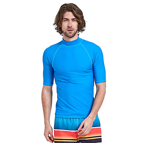 

SBART Men's Rash Guard Nylon Sun Shirt Swim Shirt SPF50 UV Sun Protection Quick Dry Short Sleeve Diving Solid Colored Spring, Fall, Winter, Summer / Stretchy