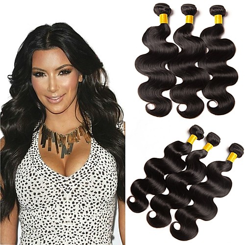 

6 Bundles Malaysian Hair Wavy Human Hair 300 g Natural Color Hair Weaves / Hair Bulk Extension 8-28 inch Natural Human Hair Weaves Best Quality New Arrival 100% Virgin Human Hair Extensions / 8A