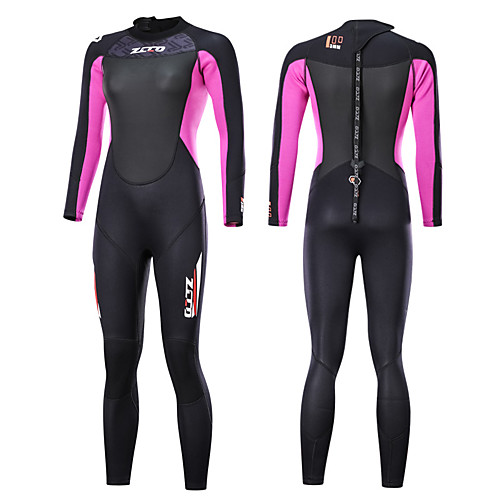 

ZCCO Women's Full Wetsuit 3mm SCR Neoprene Diving Suit Thermal Warm Quick Dry Long Sleeve Back Zip - Swimming Diving Scuba Patchwork Fashion Autumn / Fall Winter Spring / Summer / High Elasticity