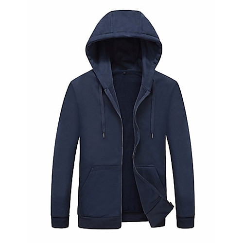 

Men's Hoodie Zip Up Hoodie Solid Colored Hooded Daily Basic Hoodies Sweatshirts Long Sleeve Black Navy Blue Gray