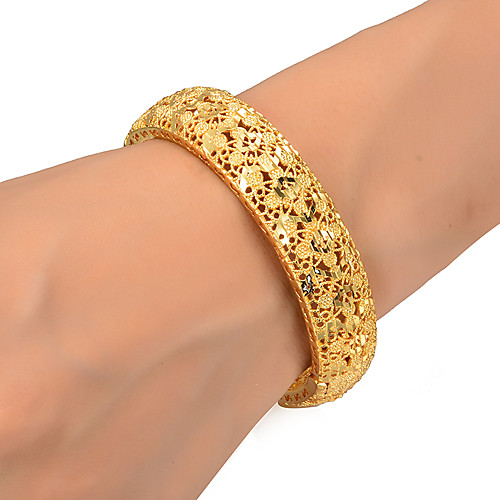 

Women's Bracelet Bangles Cuff Bracelet Sculpture Ladies Ethnic Gold Plated Bracelet Jewelry Gold For Party Gift