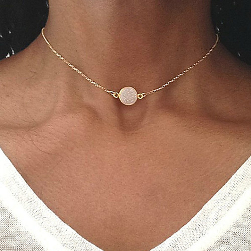 

Women's Choker Necklace Pendant Necklace Single Strand Drop Ladies Simple Korean Fashion Resin Alloy Gold 42 cm Necklace Jewelry 1pc For Gift Evening Party Street