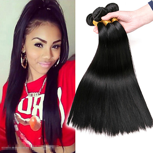 

3 Bundles Indian Hair Straight Human Hair 150 g Headpiece Extension Human Hair Extensions 8-28 inch Black Natural Color Human Hair Weaves Best Quality Hot Sale For Black Women Human Hair Extensions