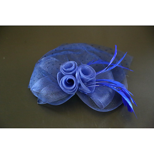

Feathers / Net Fascinators / Flowers / Headwear with Feather / Cap 1pc Wedding / Special Occasion Headpiece