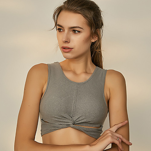 

Women's Padded Bra Light Support Removable Pad Wireless Fashion Black Pink Blue Gray Cotton Yoga Running Fitness Top Sleeveless Sport Activewear Breathable Quick Dry Comfortable Stretchy