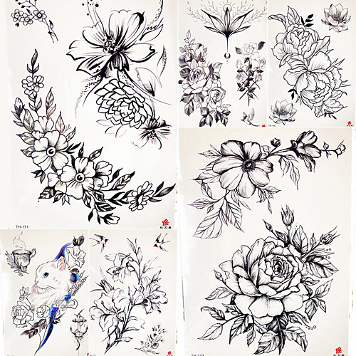 

5 pcs Temporary Tattoos Smooth Sticker / Safety Body / brachium / Shoulder Card Paper / Decal-style temporary tattoos