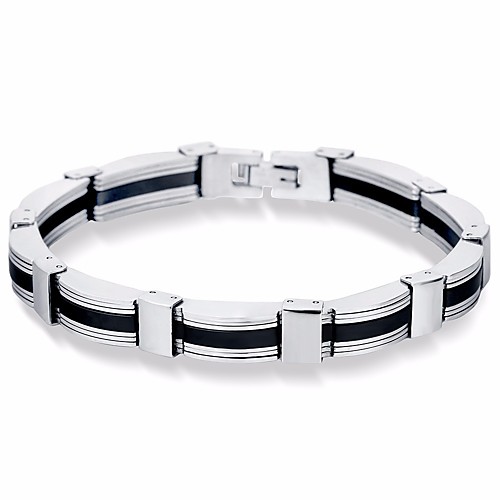 

Men's Bracelet Stylish Two tone Peace Courage Simple Casual / Sporty Fashion Titanium Steel Bracelet Jewelry Silver For Gift Daily