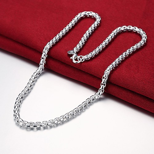 

Men's Chain Necklace Single Strand Mariner Chain Simple Basic Fashion Copper Silver Plated Silver 50 cm Necklace Jewelry 1pc For Daily Work