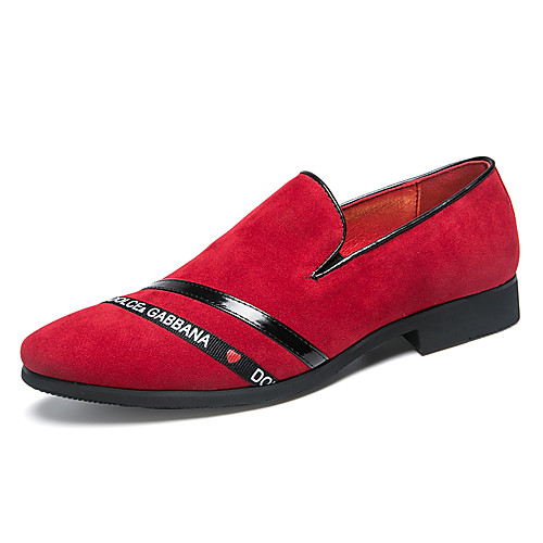 

Men's Formal Shoes Suede Spring & Summer / Fall & Winter Loafers & Slip-Ons Breathable Black / Red / Office & Career / Suede Shoes