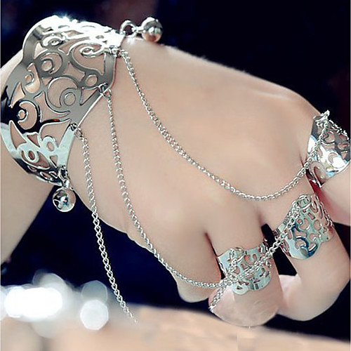 

Women's Cuff Bracelet Ring Bracelet / Slave bracelet Hollow Out Creative Slaves Of Gold Statement Ladies Hyperbole Fashion Alloy Bracelet Jewelry Gold / Silver For Evening Party Bar Cosplay Costumes