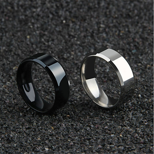 

Men's Couple Rings Band Ring Ring 1pc Gold Black Silver Titanium Steel Circular Simple Romantic Korean Daily Festival Jewelry Hollow Blessed Faith