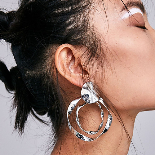 

Women's Drop Earrings Hoop Earrings Layered Hollow Believe Ladies Trendy Fashion Elegant Hammered Earrings Jewelry Green / Light Blue / Light Pink For Street Work 1 Pair