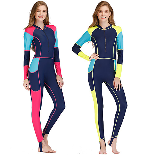 

Women's Rash Guard Dive Skin Suit Spandex Swimwear Anatomic Design Full Body Front Zip - Surfing Windsurfing Wakeskating Autumn / Fall Spring Summer / Micro-elastic / Athletic