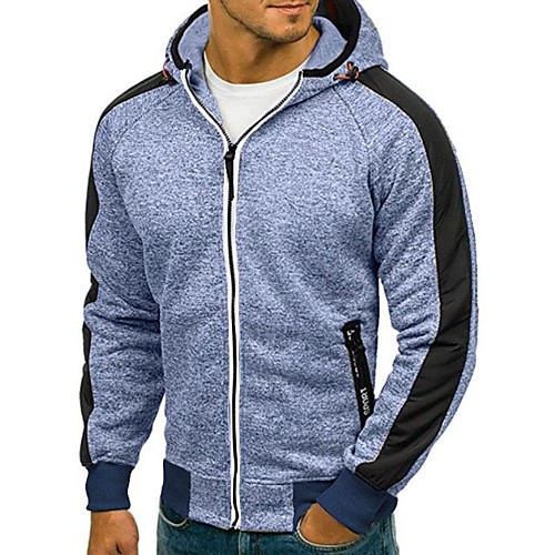 

Men's Hoodie Jacket Hoodie Solid Colored Hooded Daily Sports Basic Hoodies Sweatshirts Long Sleeve Black Light gray Dark Gray / Fall / Winter
