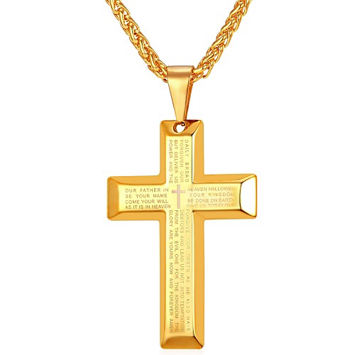 

Men's Pendant Necklace Vintage Style Cross Body Cross Inspirational Hip Hop Stainless Steel Black Golden Stripe Cross Black Stripe Cross Golden Zircon Cross Silver Zircon Cross 55 cm Necklace Jewelry