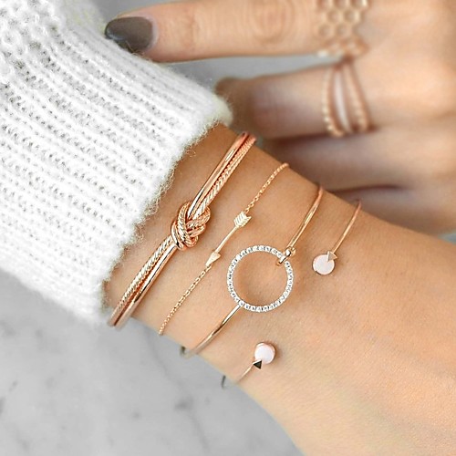 

4pcs Women's Bracelet Vintage Style Creative Ladies Simple Fashion Elegant Resin Bracelet Jewelry Gold / Silver For Gift Birthday / Rhinestone