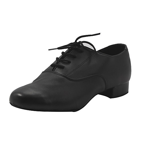 

Boys' Modern Shoes Ballroom Shoes Heel Thick Heel Black Lace-up