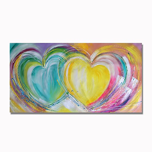 

Oil Painting Hand Painted Abstract Comtemporary Modern Stretched Canvas With Stretched Frame