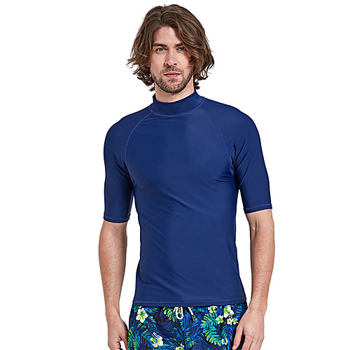 

SBART Men's Rash Guard Nylon Sun Shirt Swim Shirt SPF50 UV Sun Protection Quick Dry Short Sleeve Diving Solid Colored Spring, Fall, Winter, Summer / Stretchy